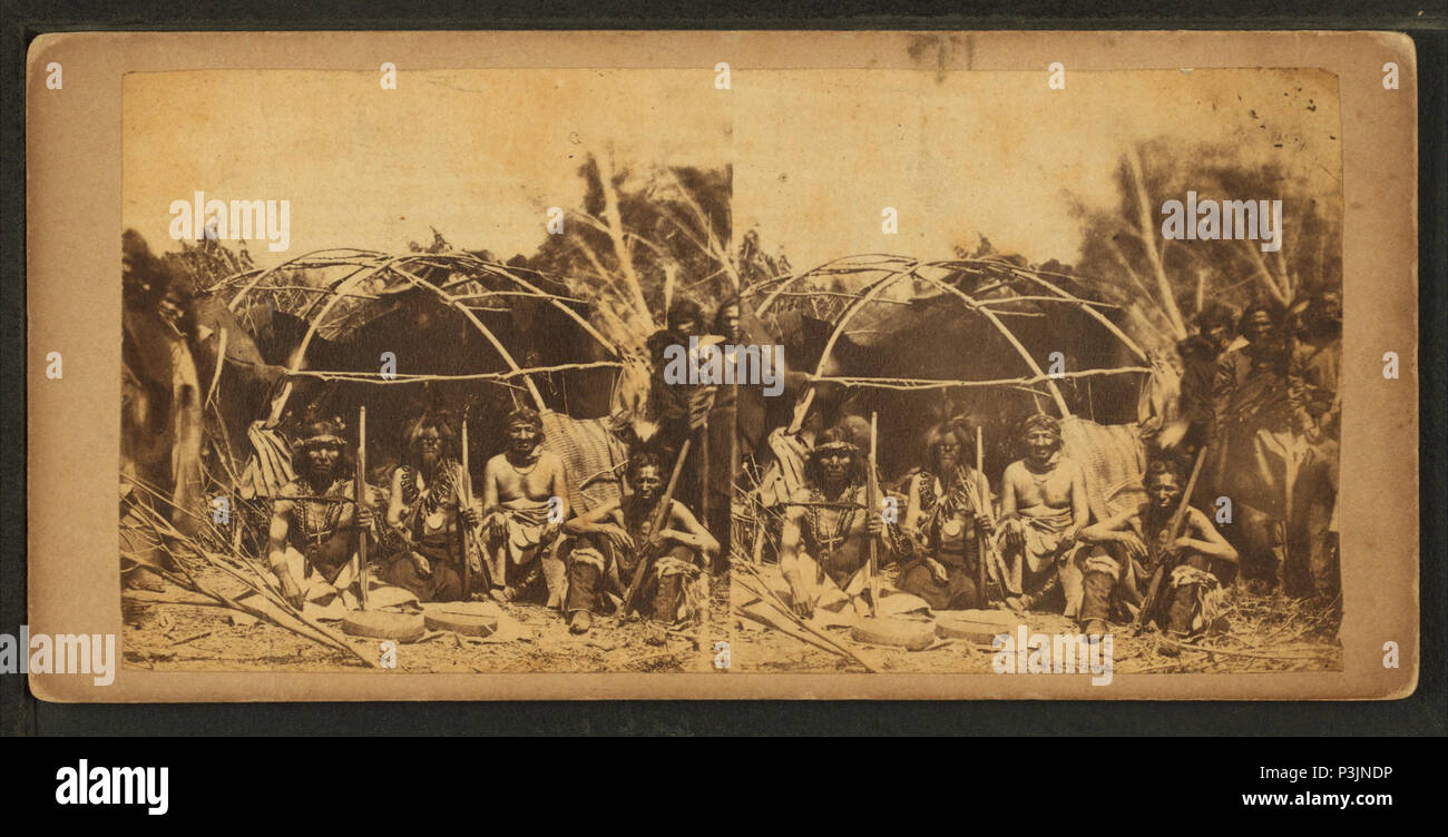 383 Winnebagos à Ft. Snelling, 1863, de Robert N. Dennis collection de vues stéréoscopiques Banque D'Images