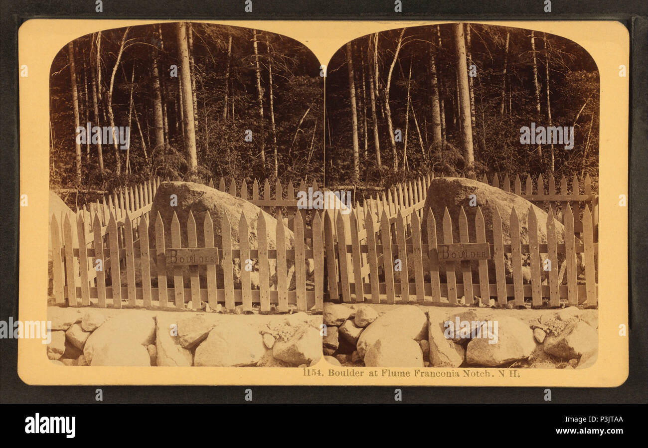 . Canal à Boulder, Franconia Notch, N.H. Création : ca. 1890. Référence : [ca. 1890]. Article publié le 4-12-2006 numérique ; mis à jour le 6-25-2010. 41 Boulder à Flume, Franconia Notch, N.H, de Robert N. Dennis collection de vues stéréoscopiques 9 Banque D'Images