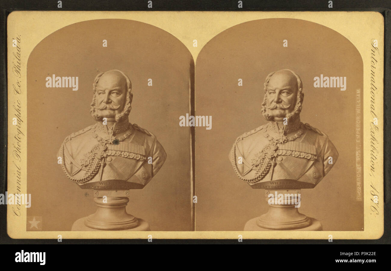 . Buste en bronze, l'Empereur Guillaume. Référence : 1876. Mentions légales : Source : Philadelphia Centennial Photographic Co., 1876.. Point numérique publié le 9-15-2005 ; mise à jour 2-13-2009. 46 buste en bronze, l'empereur Guillaume, par le Centennial Photographic Co. Banque D'Images