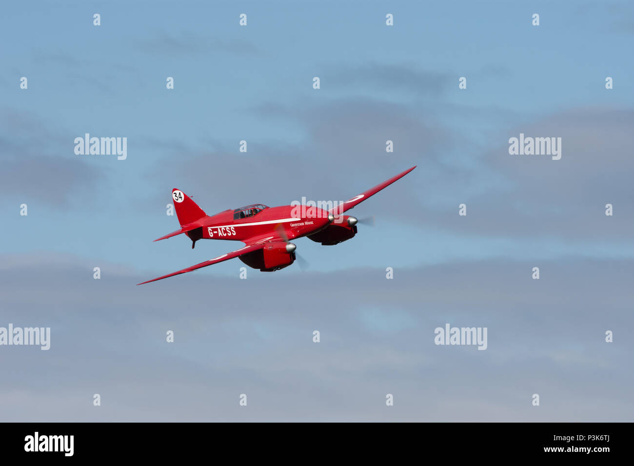 De Havilland DH.88 Comet Soirée Shuttleworth Airshow Juin 2018 Banque D'Images