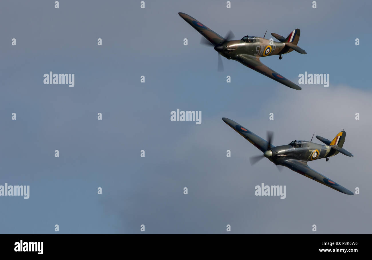 Hawker Hurricane Shuttleworth Airshow Soirée Juin 2018 Banque D'Images