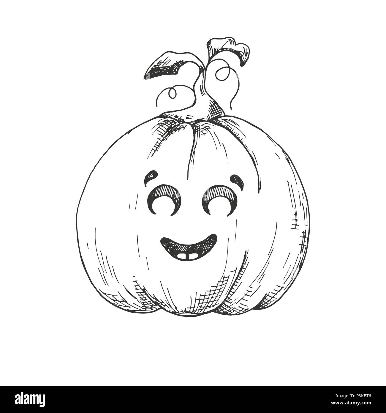 Sticker Halloween citrouille. Happy Halloween illustration vectorielle. Illustration de Vecteur