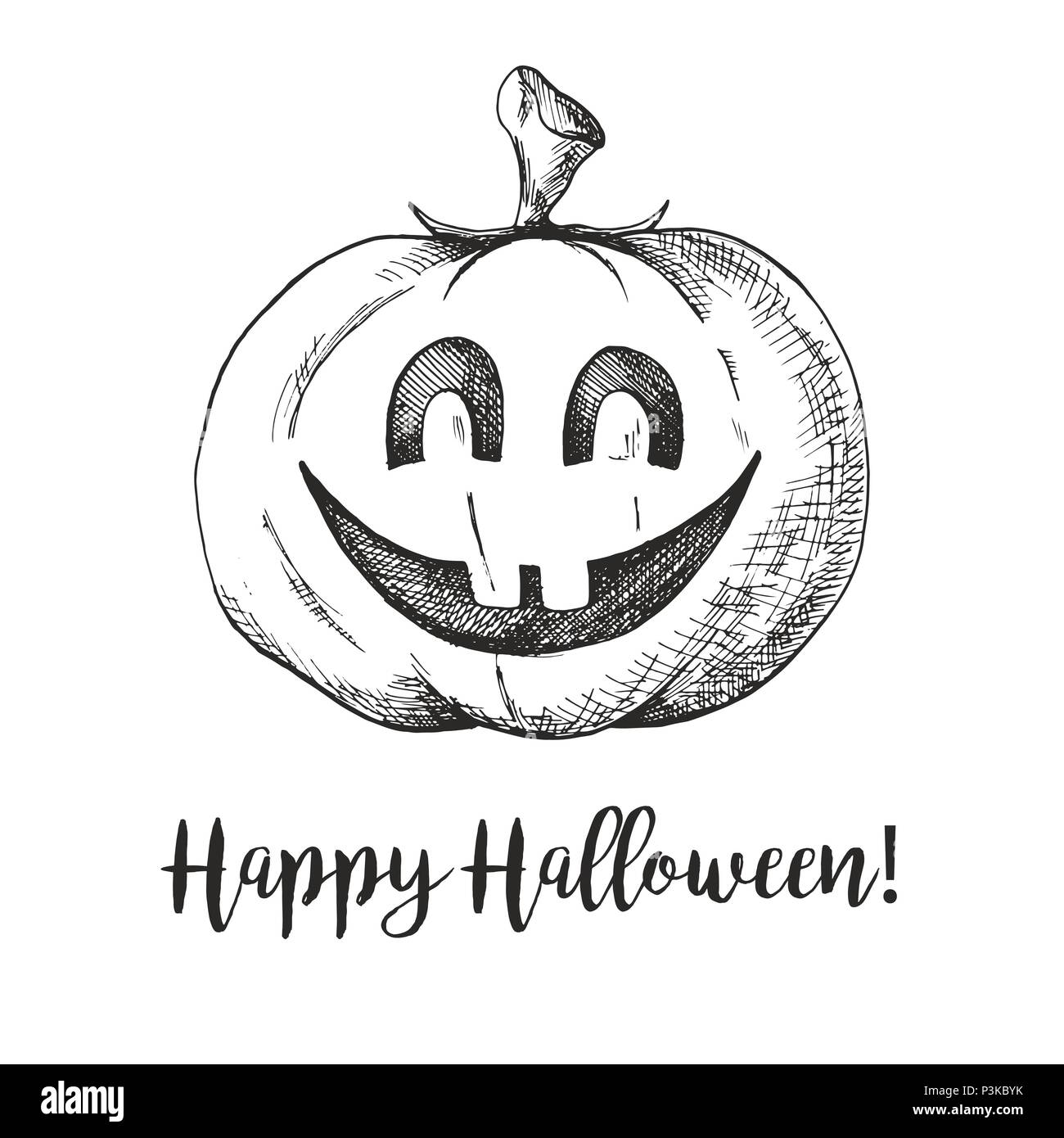 Sticker Halloween citrouille. Happy Halloween illustration vectorielle. Illustration de Vecteur