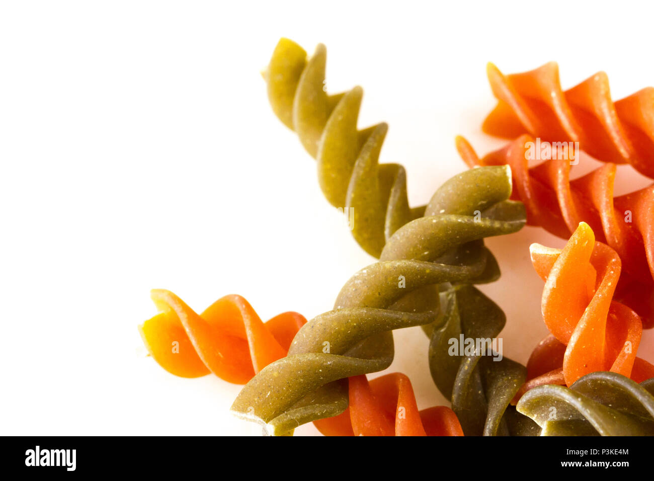Close up de certaines formes de pâtes de couleur fusilli Banque D'Images