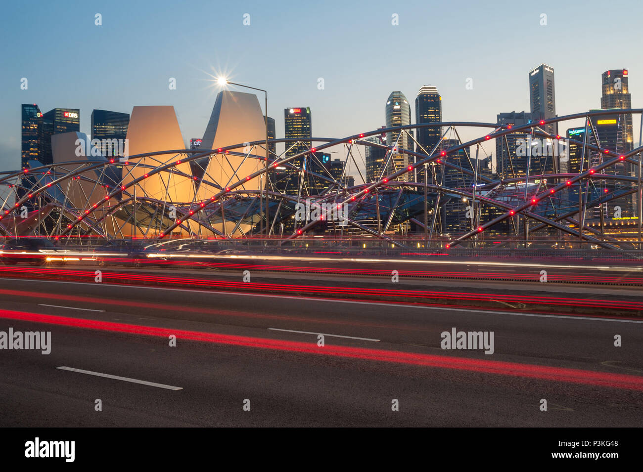 Singapour, République de Singapour, en Asie, en vue de la place financière de Singapour Banque D'Images