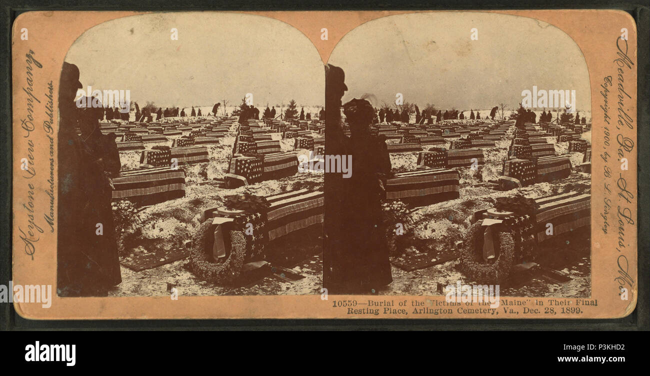 49 L'inhumation des victimes de la "MAine" dans leur dernière demeure, le cimetière d'Arlington, Va., 28 décembre 1899, à partir de Robert N. Dennis collection de vues stéréoscopiques Banque D'Images