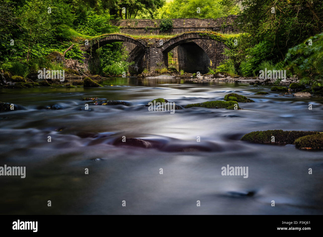 Dinas Mawddwy, Pack Horse bridge Banque D'Images