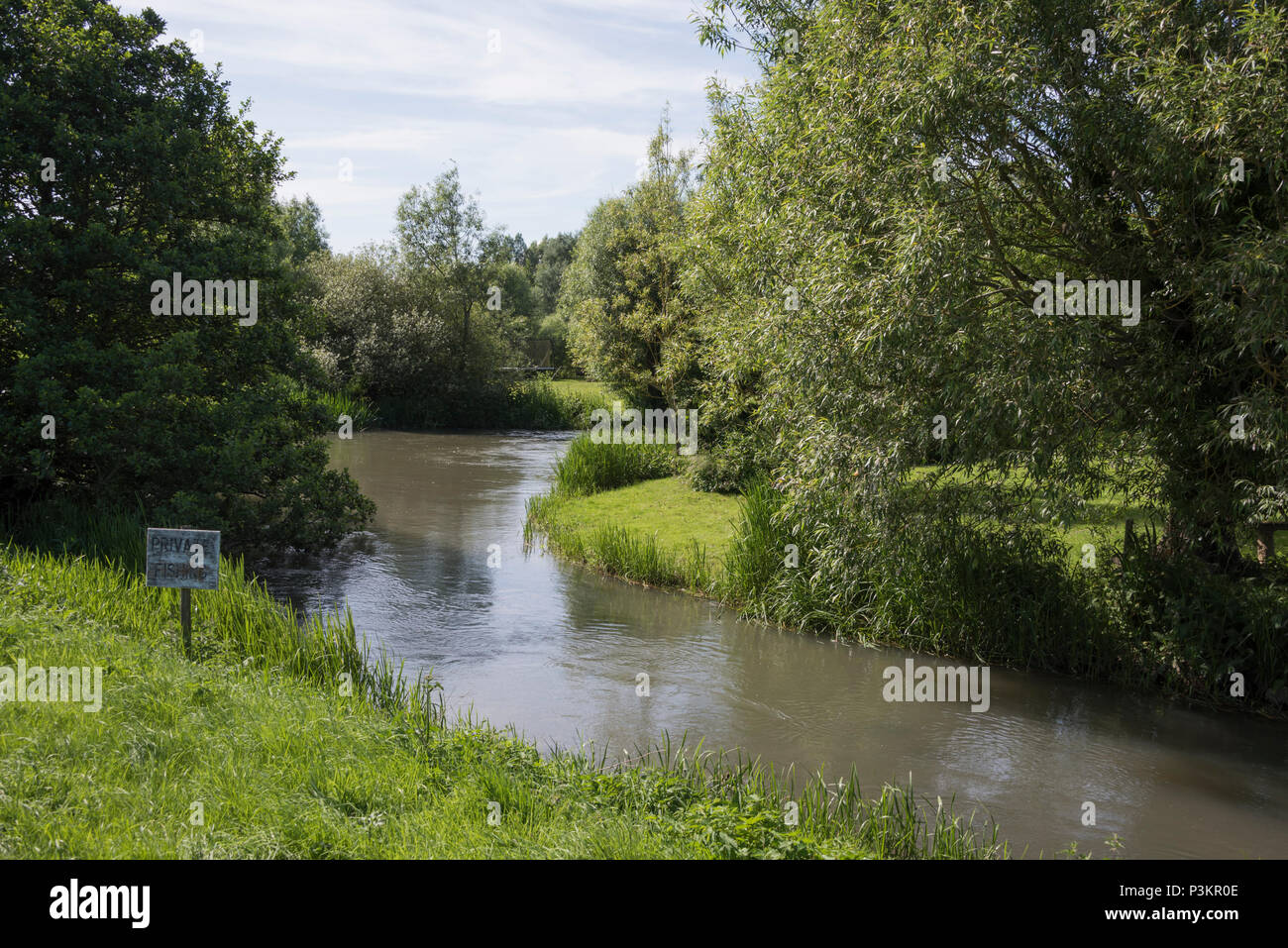 La rivière Windrush à Swinbrook, Oxfordshire Banque D'Images