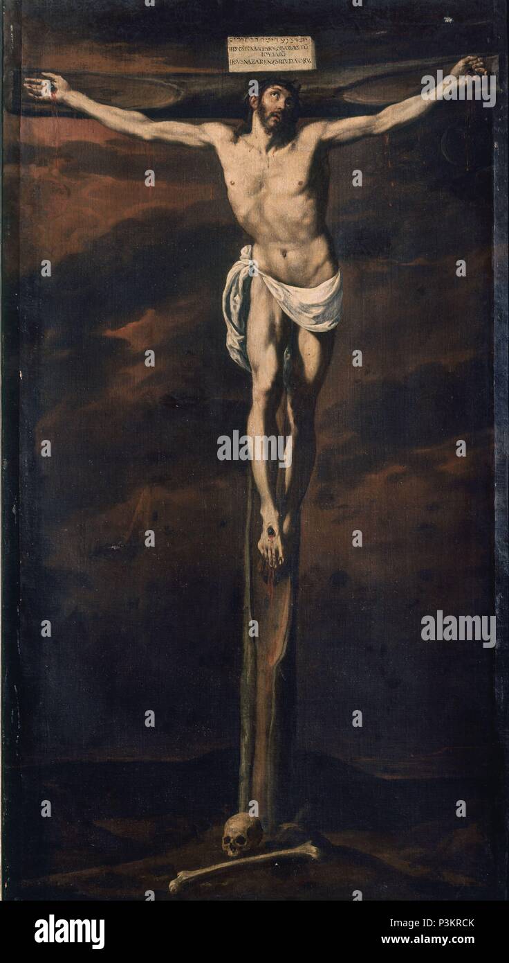CRISTO EN LA CRUZ - SIGLO XVII. Auteur : Luis Tristan de Escamilla (ch. 1587-1624). Lieu : Casa Museo del Greco-COLECCION, TOLEDO, Espagne. Banque D'Images
