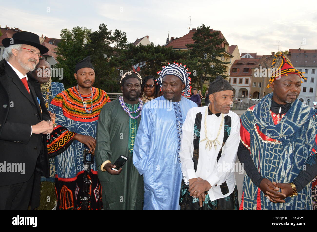 Rois du Cameroun visiter Görlitz et Zgorzelec Banque D'Images