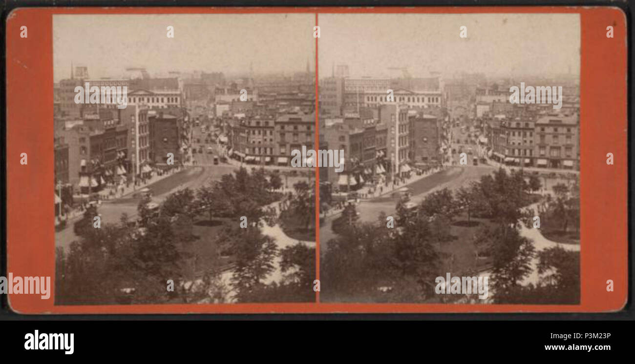 . Union Square et Broadway, New York. Couverture : 1870 ?-1885 ?. Point numérique publié le 8-31-2005 ; mise à jour 2-11-2009. 45 Broadway &AMP ; Union Square, New York, à partir de Robert N. Dennis collection de vues stéréoscopiques Banque D'Images