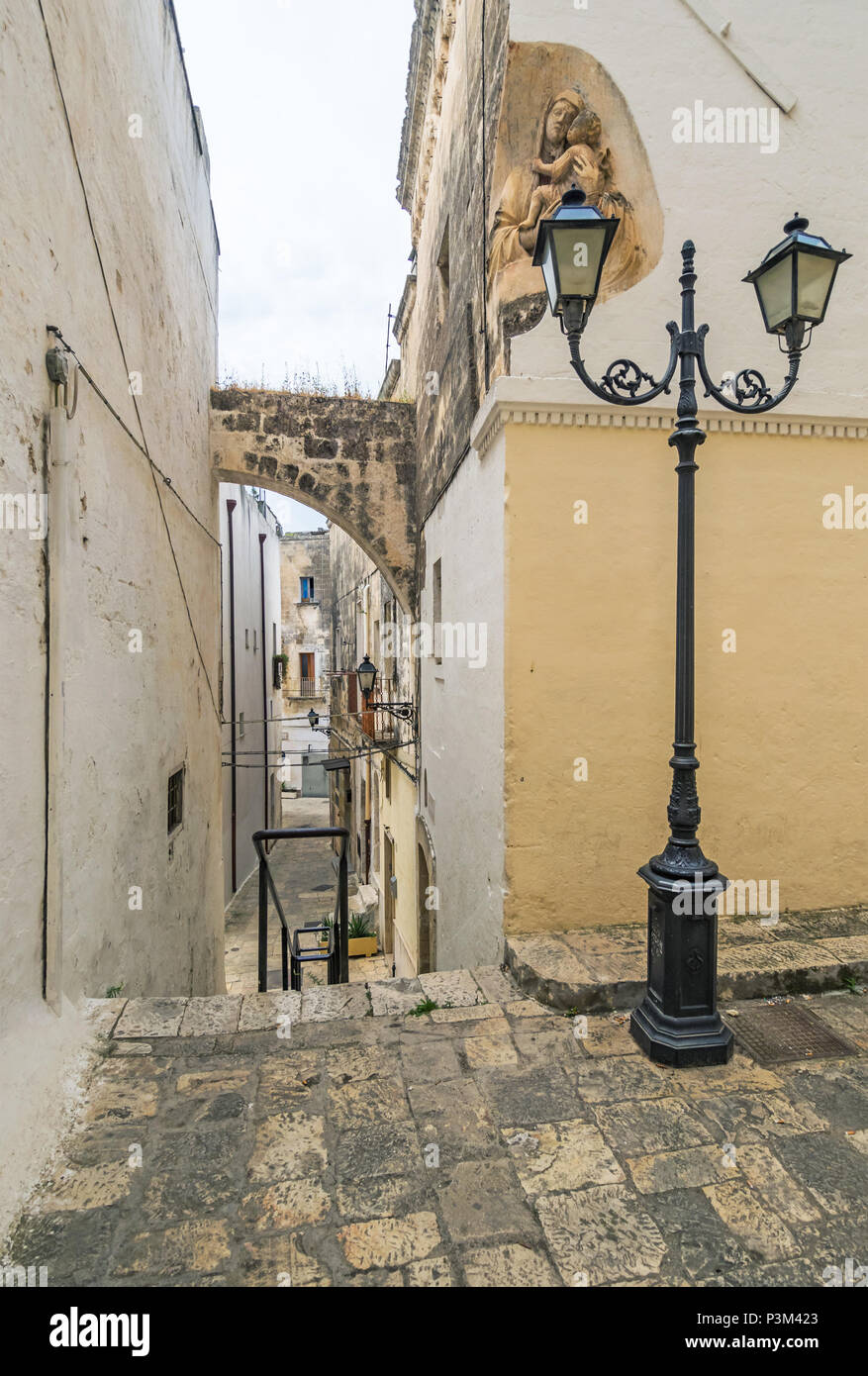 Grottaglie (Italie) - La ville en province de Bari, Pouilles, Italie du Sud, célèbre pour la céramique artistique. Ici le suggestif centre historique Banque D'Images