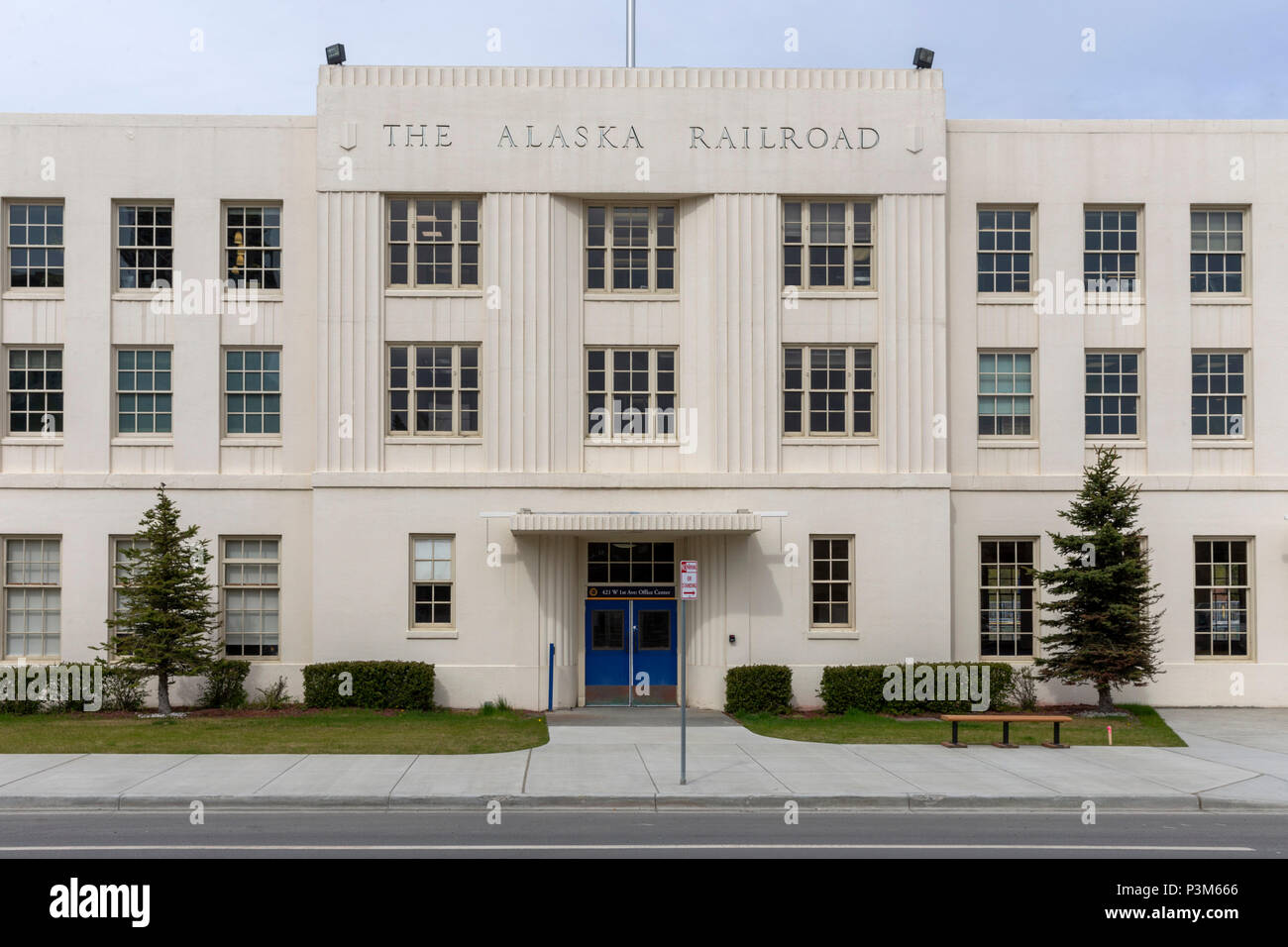 Station de chemin de fer de l'Alaska, Anchorage, Alaska, vendredi 18 mai, 2018. Banque D'Images