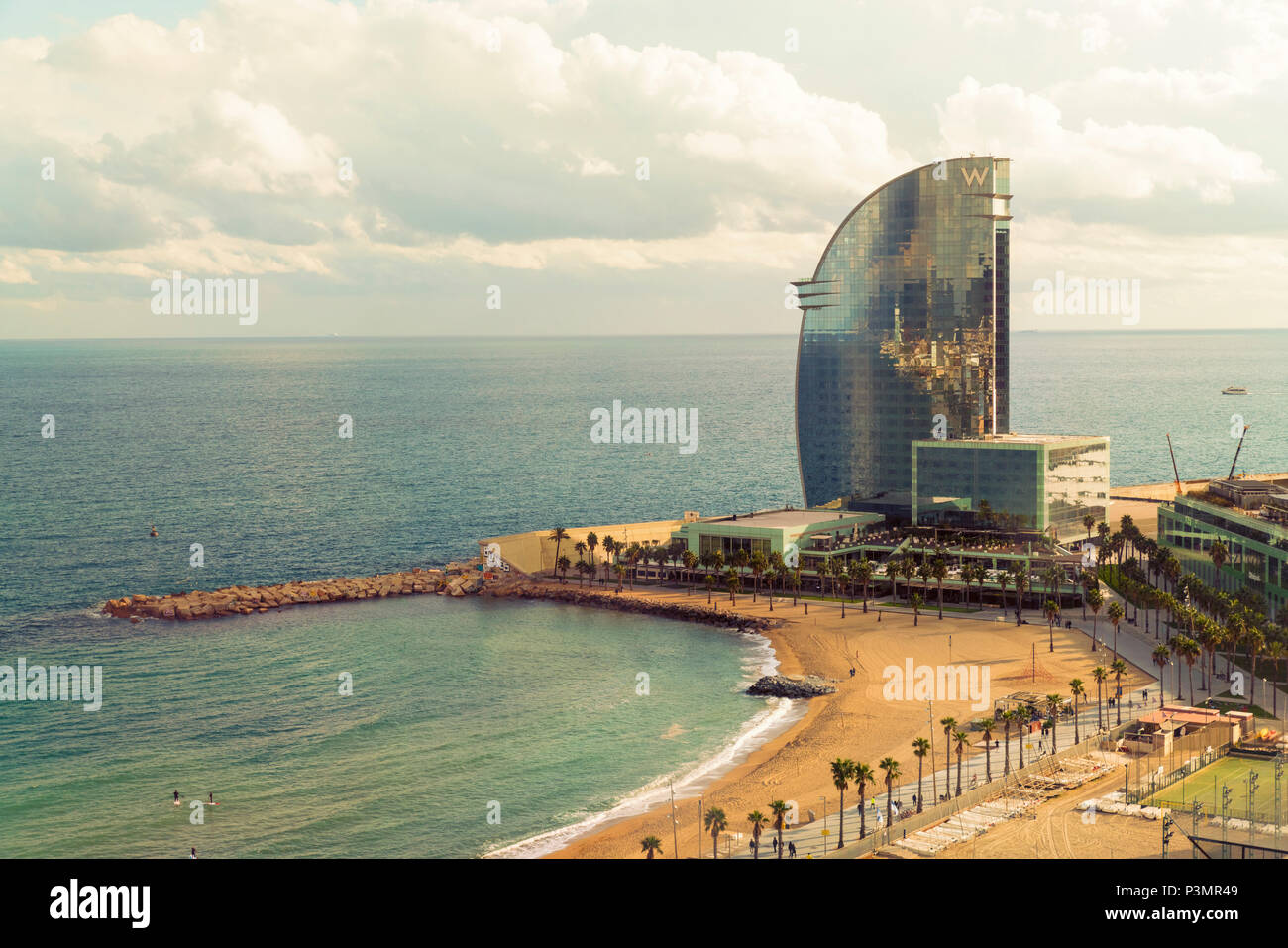 Hôtel Avec Plage De Barcelone Catalogne Espagne Banque D