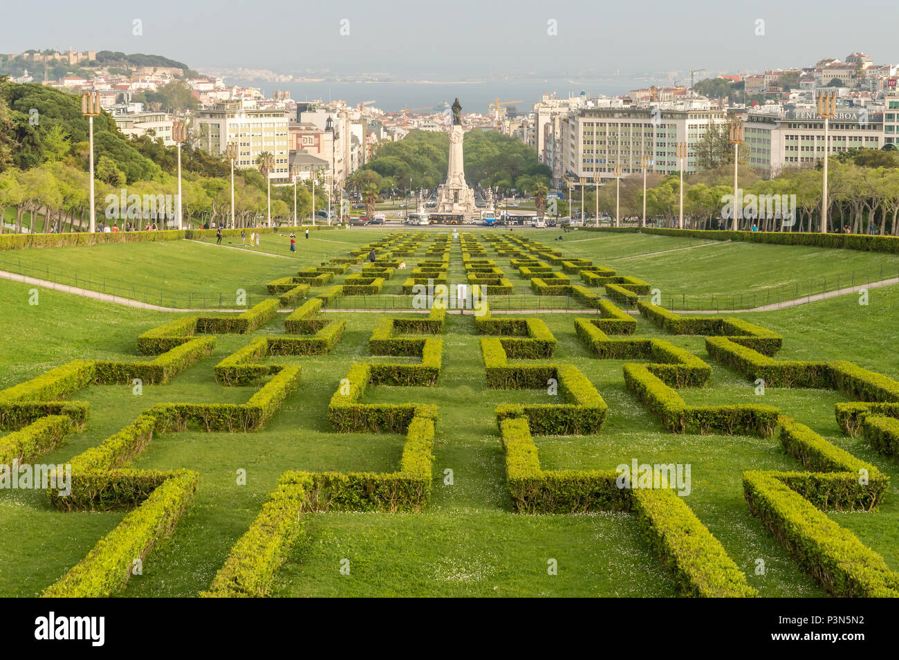 Jardin du parc 'Eduardo VII" à Lisbonne Photo Stock - Alamy