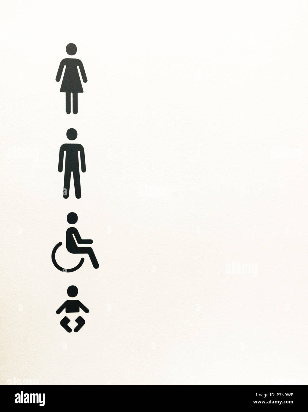 Femme ronde signe de porte toilettes