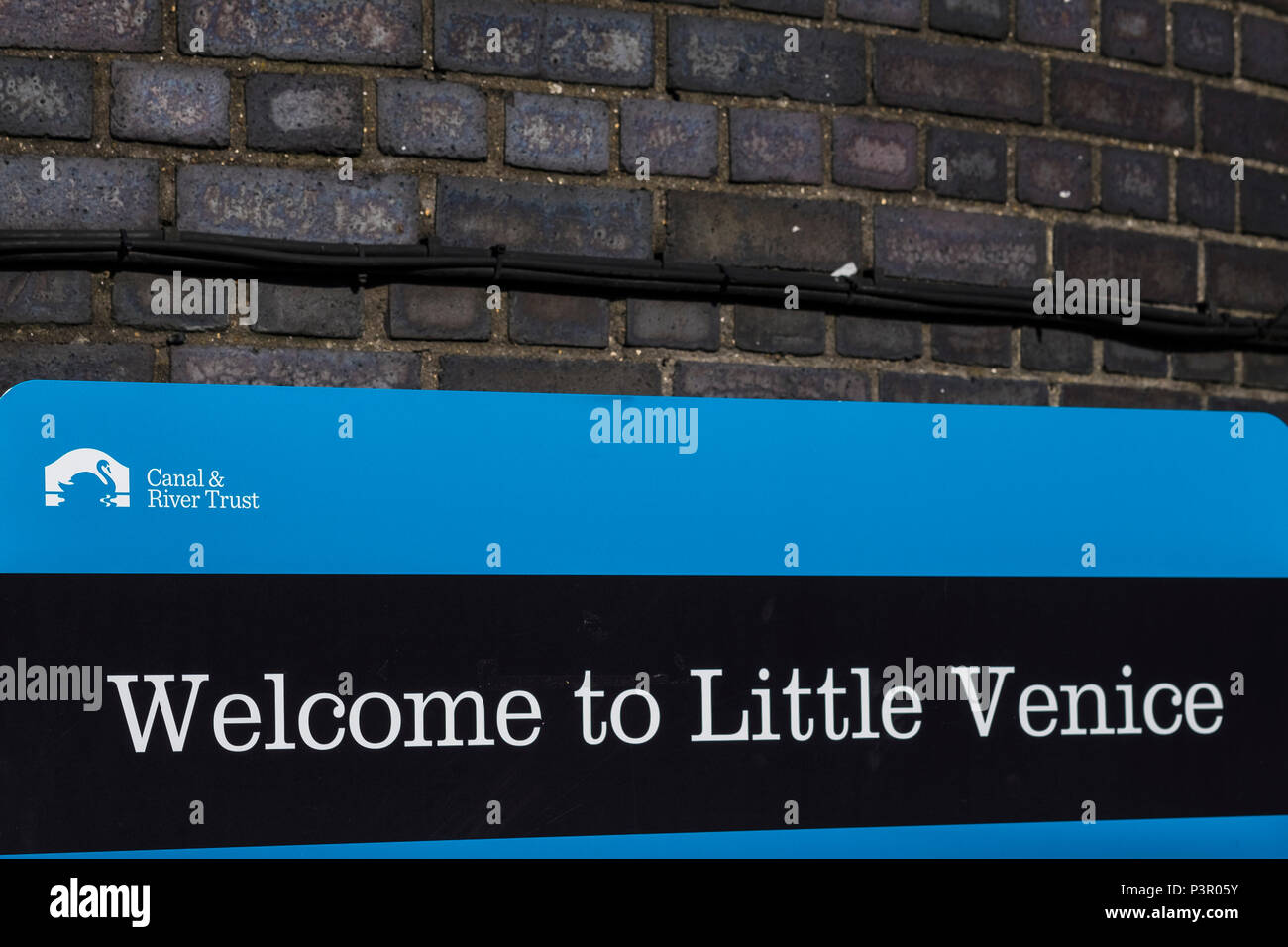 Bienvenue à la petite Venise signe à Paddington, Londres, Angleterre, Royaume-Uni Banque D'Images