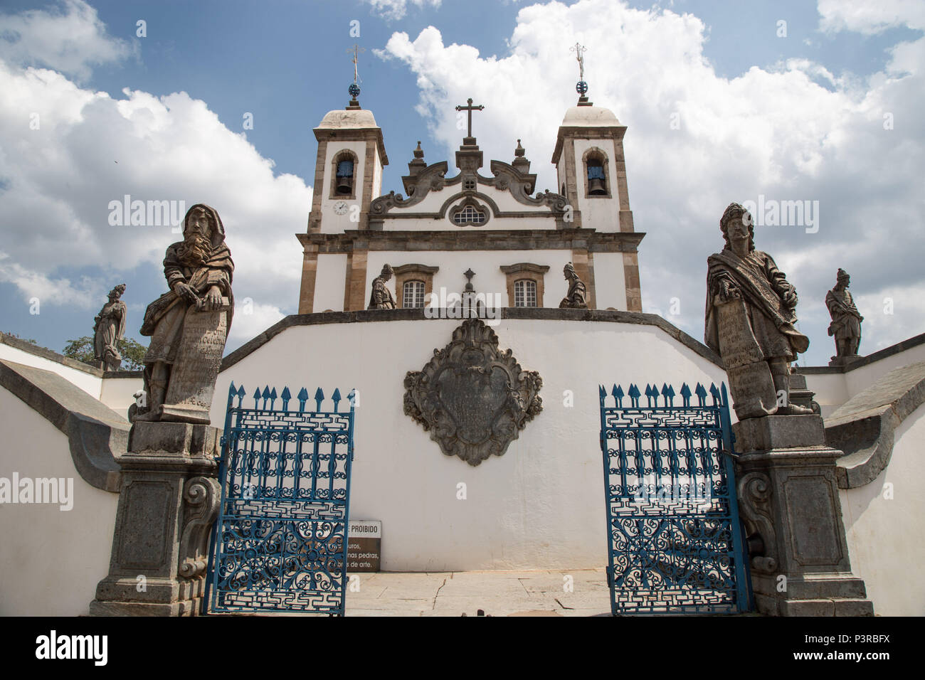 CONGONHAS, MG - 09.11.2015 - OBRAS ALEIJADINHO : Os Doze Profetas é um conjunto de esculturas em Pedra sabão feitas entre 1794 a 1804 pelo artista Antônio Francisco Lisboa, conhecido como l'Aleijadinho, localizadas pas fernao de Congonhas, mais aucun n'adro precisamente Santuário do Bom Jesus de Matosinhos em Minas Gerais. (Foto : Luis Blanco / Fotoarena) Banque D'Images