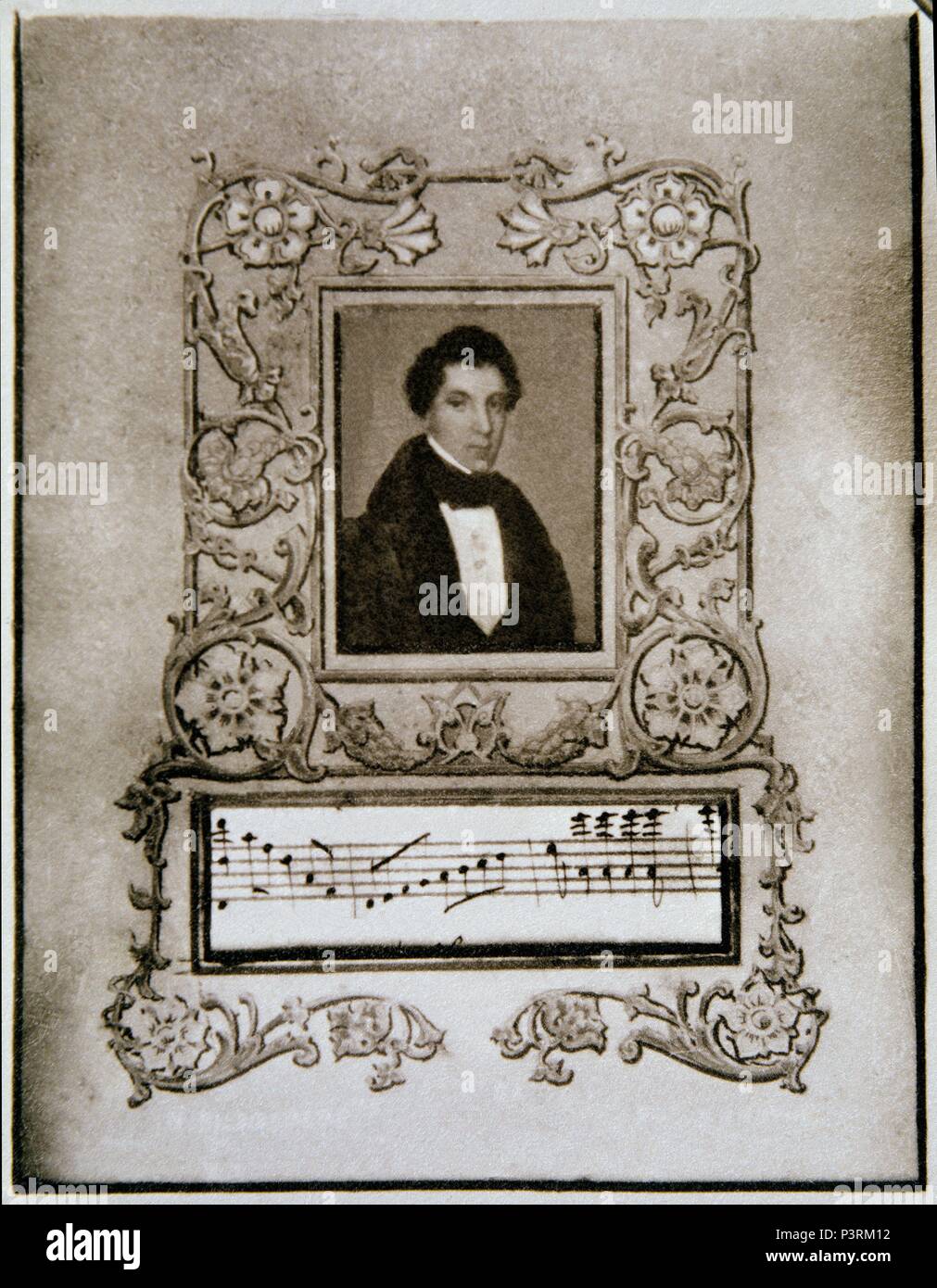 Juan Crisostomo de Arriaga (1806-1826), violoniste et compositeur espagnol, généralement considéré comme le Mozart espagnol. Madrid, Bibliothèque nationale. Emplacement : BIBLIOTECA NACIONAL-COLECCION, MADRID, ESPAGNE. Banque D'Images