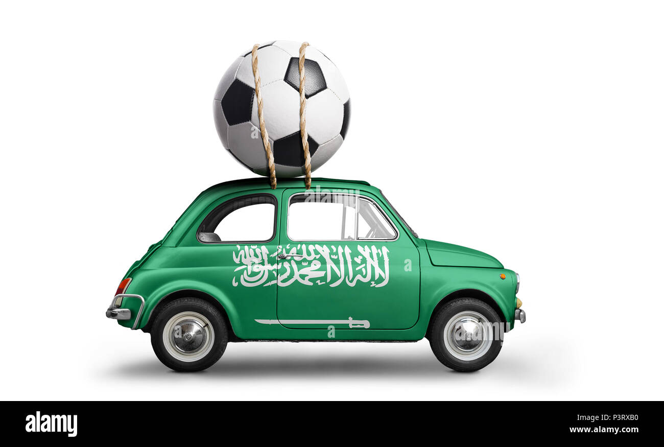 L'Arabie saoudite voiture football Banque D'Images