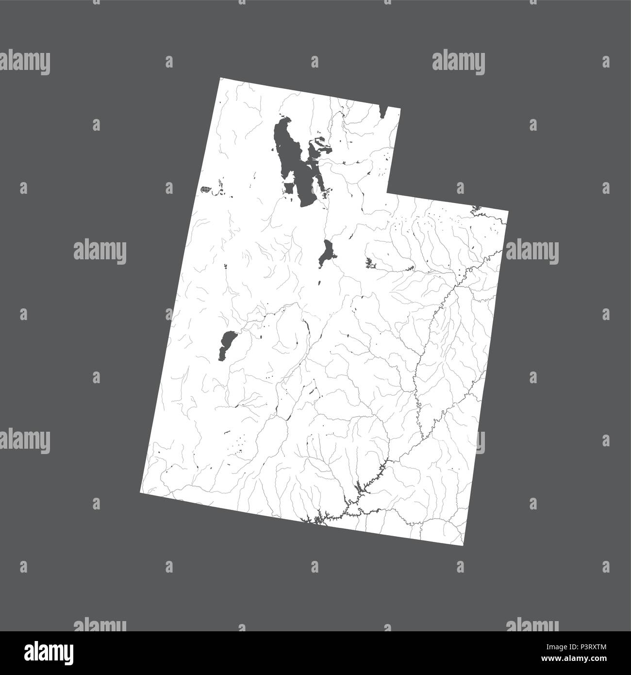 Les états américains - site de l'Utah. Fait main. Les rivières et lacs sont indiqués. Merci de regarder mes autres images de la série cartographique - ils sont tous très détaillé un Illustration de Vecteur