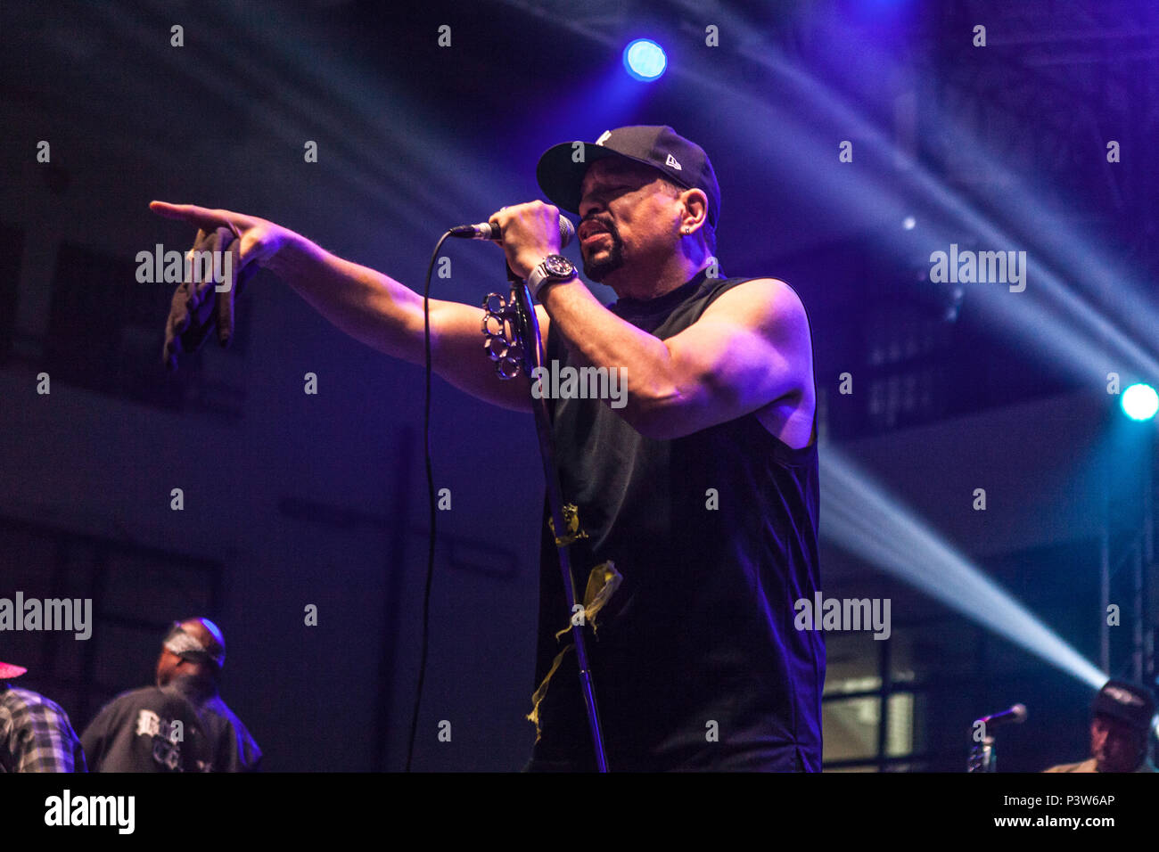 Zagreb, Croatie. 19 Jun, 2018. Body Count, le groupe de heavy metal américain, effectue un concert live à à Zagreb. Ici le chanteur et rappeur Ice-T est représenté sur scène. Credit : Deyan Baric/Alamy Live News Banque D'Images