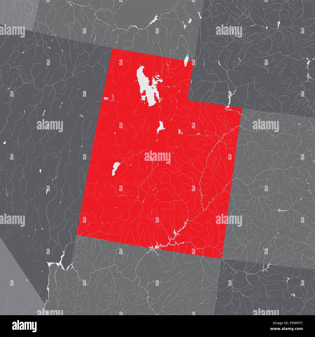 Les états américains - site de l'Utah. Fait main. Les rivières et lacs sont indiqués. Merci de regarder mes autres images de la série cartographique - ils sont tous très détaillé un Illustration de Vecteur