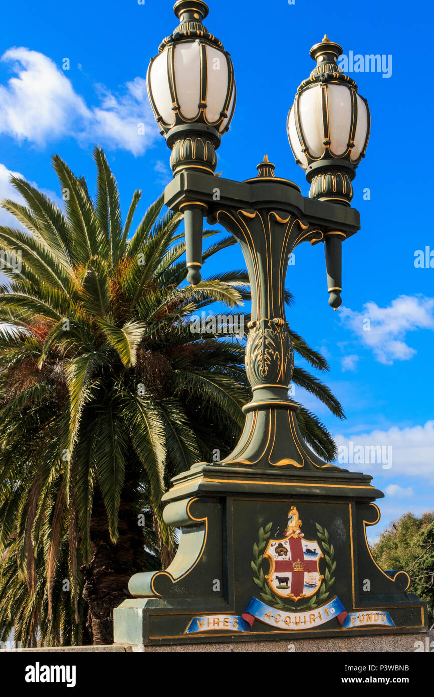 L'Australie, fonte lampadaire, Melbourne, Victoria, Princes Bridge, de la rivière Yarra, l'éclairage public Banque D'Images