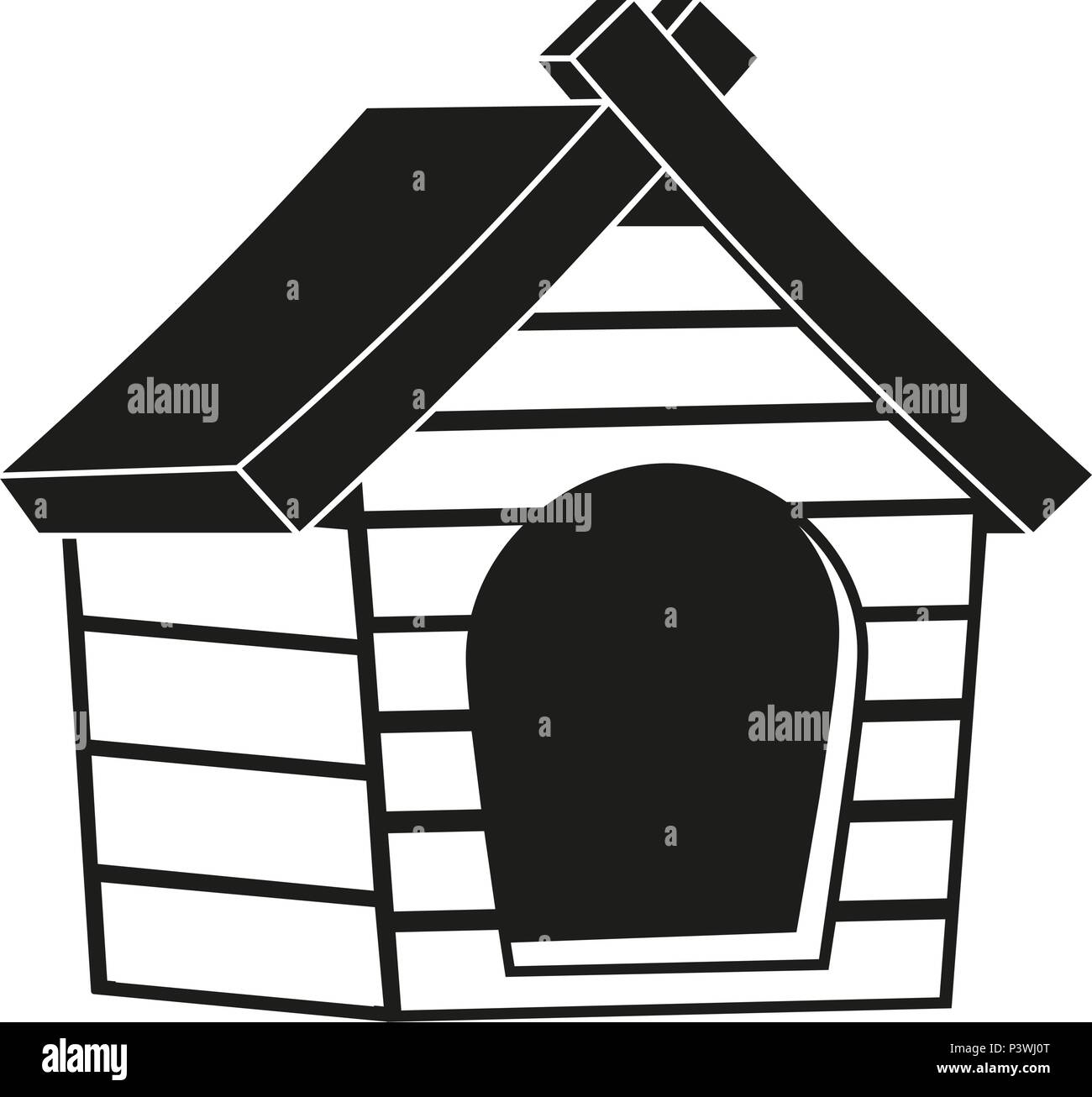 Le noir et blanc animal'icône maison ossature Illustration de Vecteur