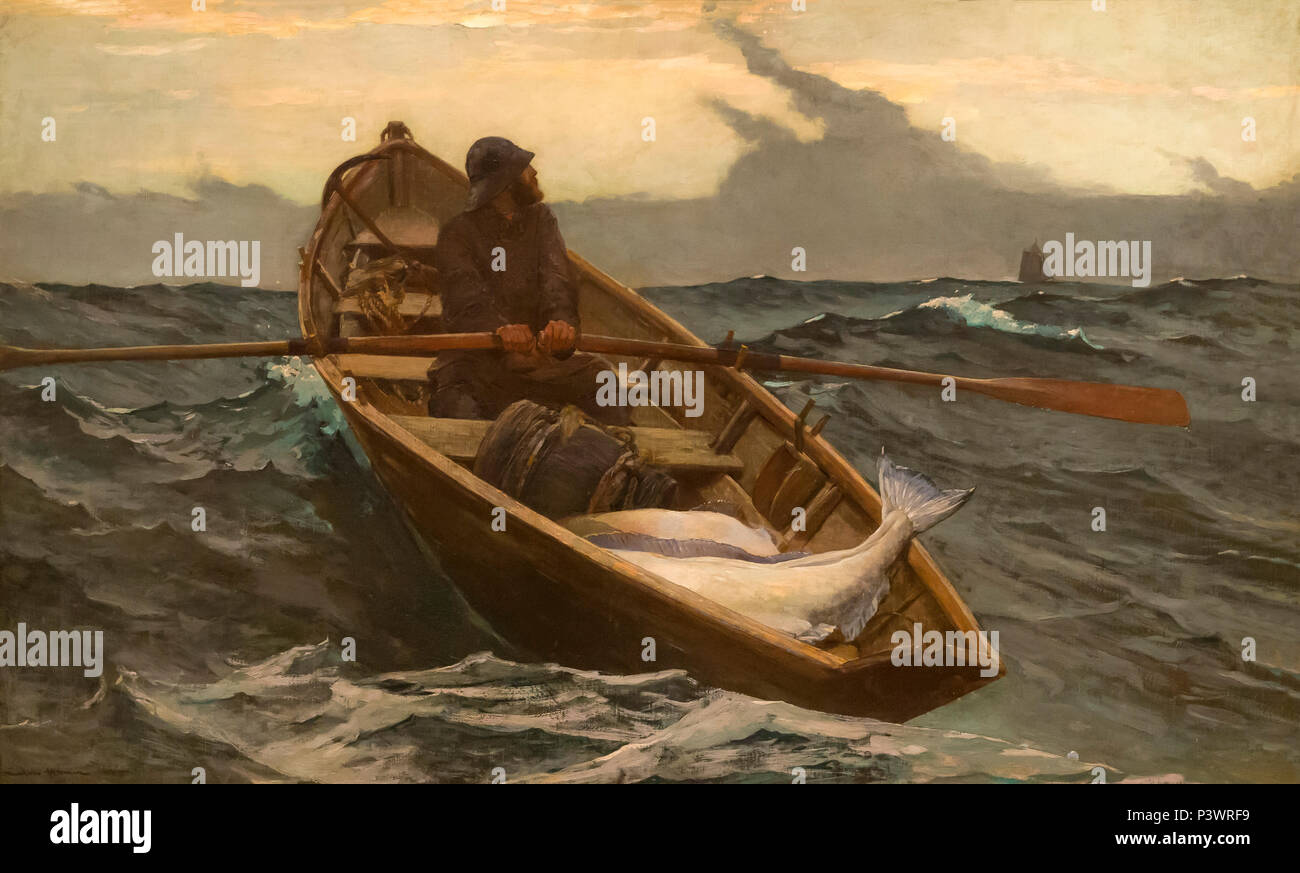 L'avertissement de brouillard, Winslow Homer, 1885, Museum of Fine Arts, Boston, Mass., USA, Amérique du Nord Banque D'Images
