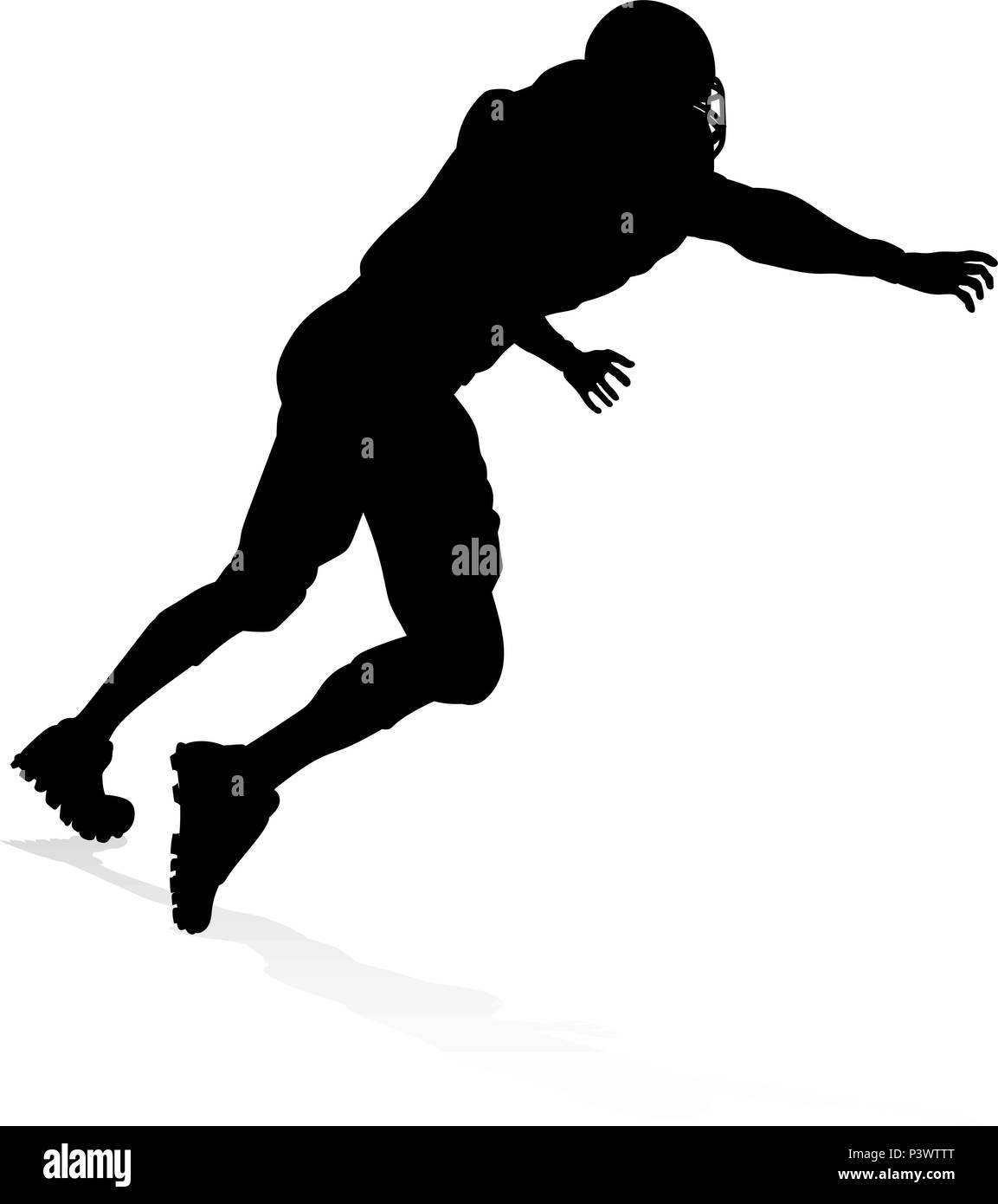 American Football Player Silhouette Illustration de Vecteur
