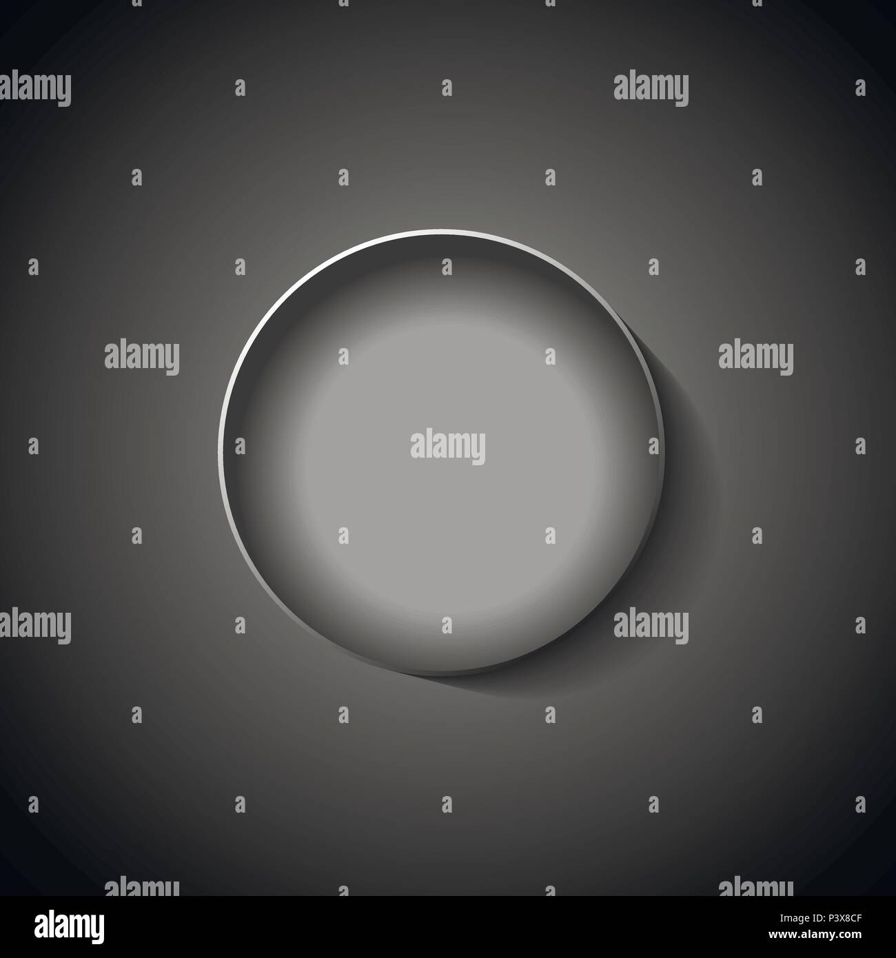 En-tête avec design minimaliste cercle volumétrique dans le centre. Illustration de Vecteur