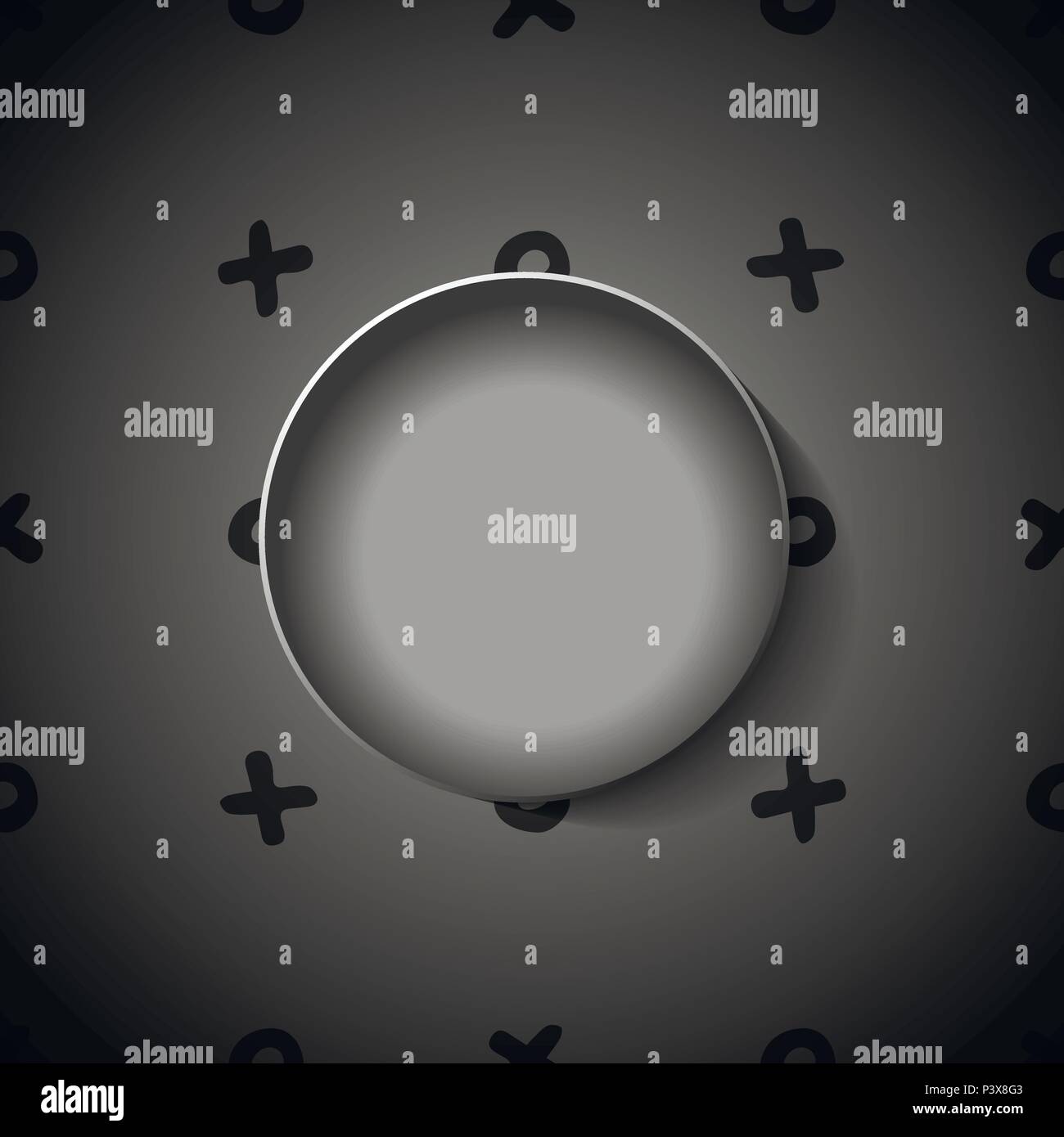 Plaque vierge vecteur volumétrique sur un fond dégradé avec des éléments dessinés à la main. Illustration de Vecteur