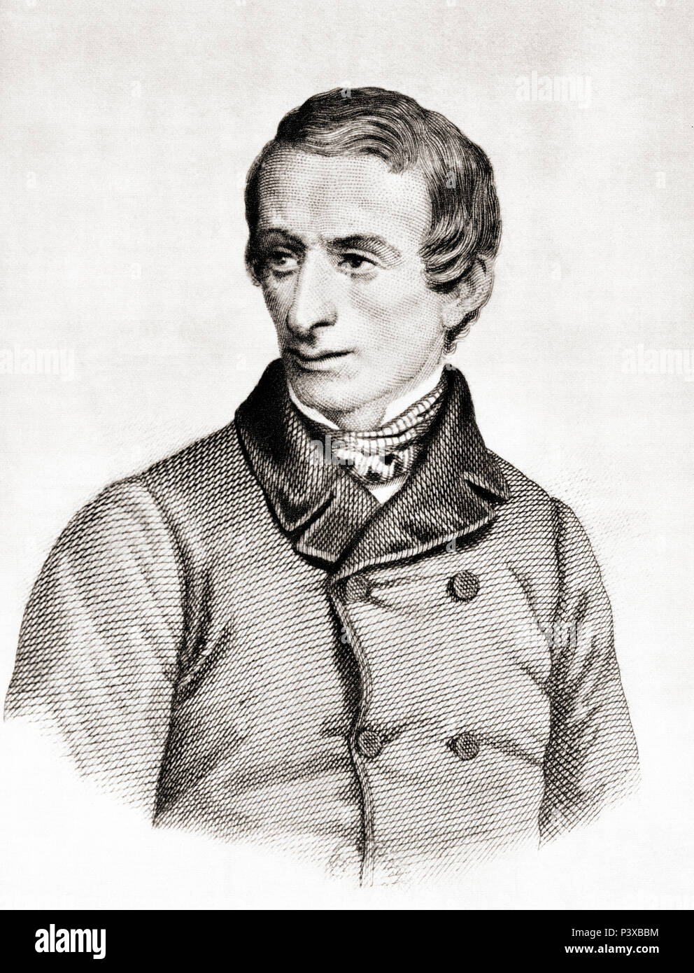 Taldegardo Giacomo Francesco di Sales Saverio Pietro Leopardi, 1798 - 1837. Le philosophe italien, poète, essayiste et philologue. Après une impression contemporaine. Banque D'Images