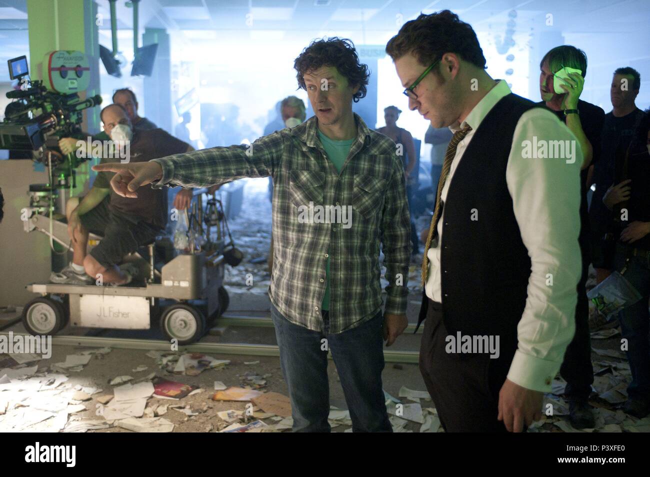 Titre original : The Green Hornet. Titre en anglais : THE GREEN HORNET. Directeur : Michel Gondry Film. Année : 2011. Stars : Michel Gondry, Seth Rogen. Credit : Columbia Pictures / Album Banque D'Images