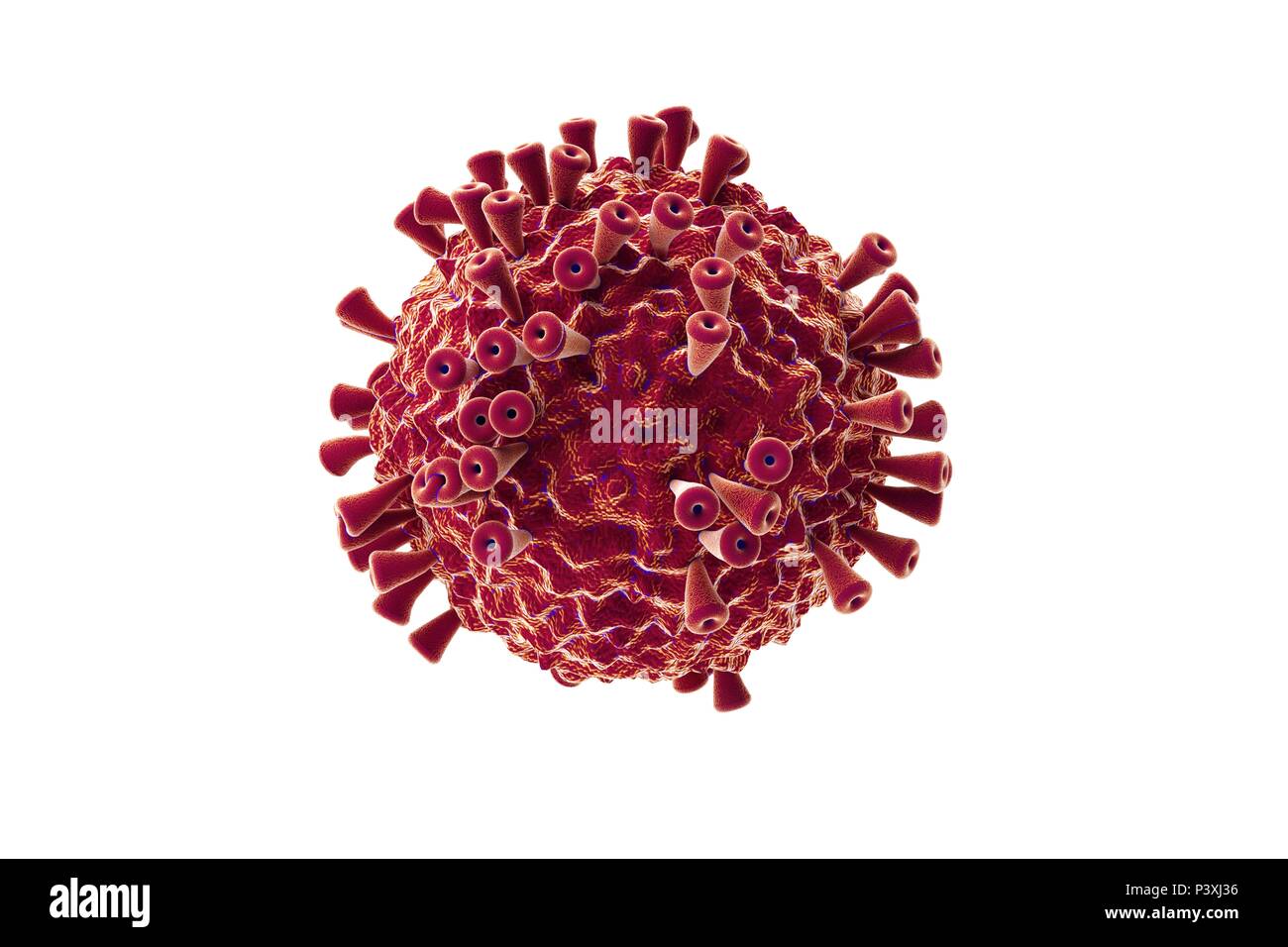 Cellule biologique isolé sur fond whithe microscope 3D Illustration Banque D'Images