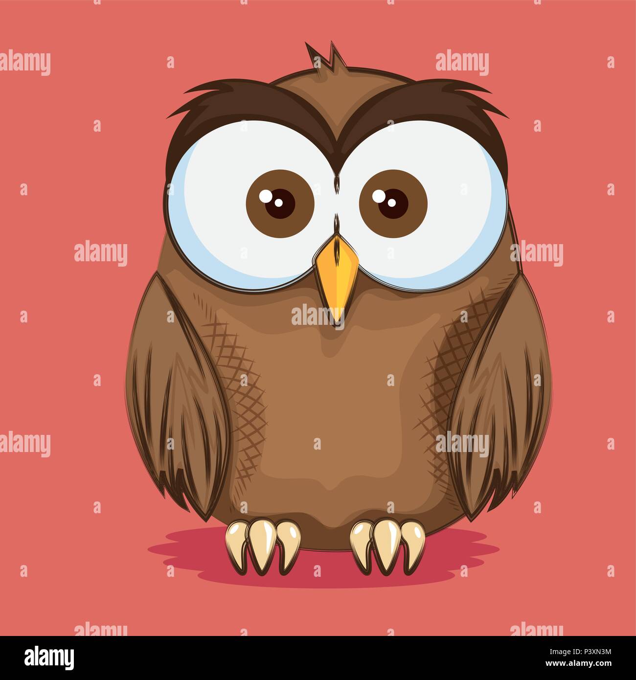 Joyeux Anniversaire Chouette Carte Cute Cartoon Vector Illustration Graphic Design Image Vectorielle Stock Alamy