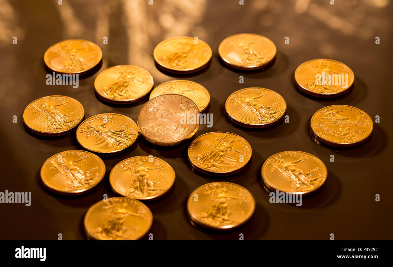 La liberté d'une once d'Aigle d'or coin Banque D'Images