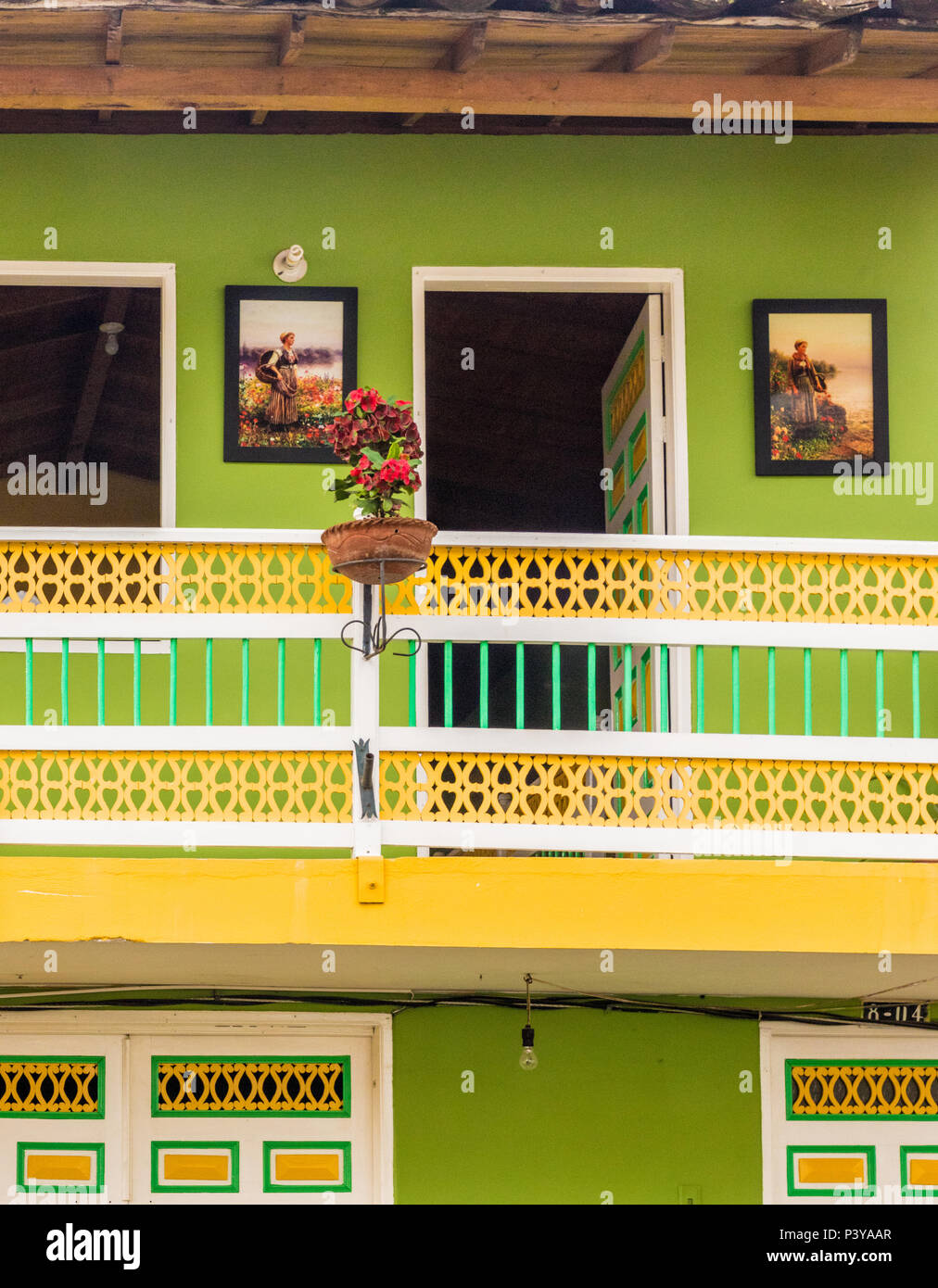 La ville pittoresque de Jardin coloré en Colombie Banque D'Images