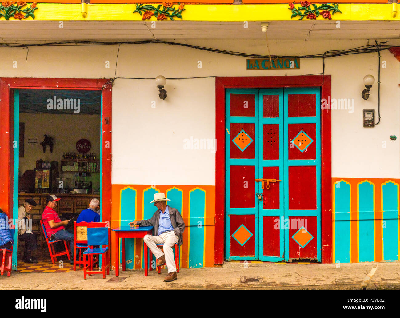 La ville pittoresque de Jardin coloré en Colombie Banque D'Images