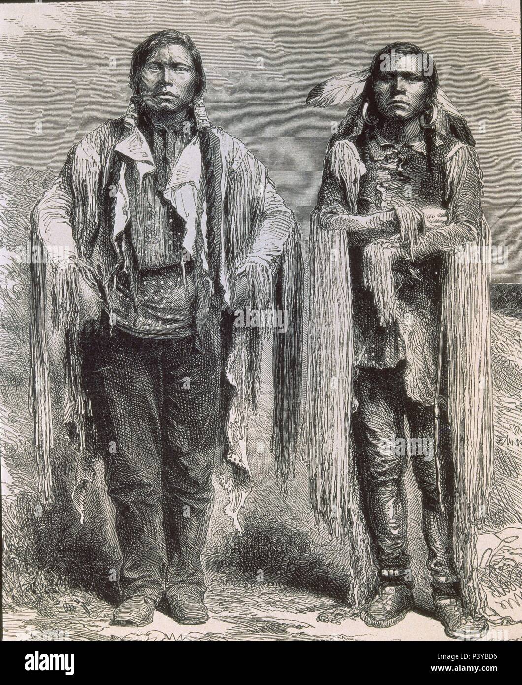Gravure-TIPOS DE INDIOS YUTES (EE UU). Banque D'Images