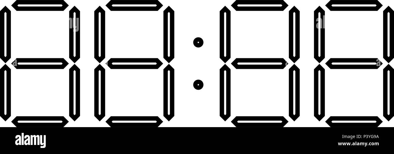 L'icône d'horloge numérique couleur noir style vector I télévision simple image Illustration de Vecteur