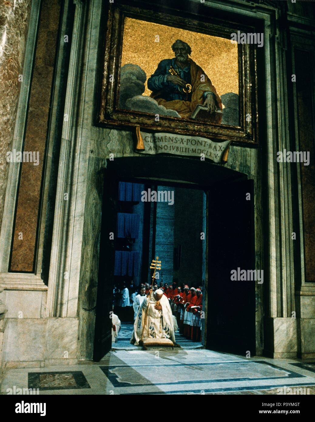 Jean Paul II prie à la Basilique Saint-Pierre.. La cité du Vatican. Lieu : BASILIQUE DE SAN PEDRO-intérieur, VATICANO. Banque D'Images