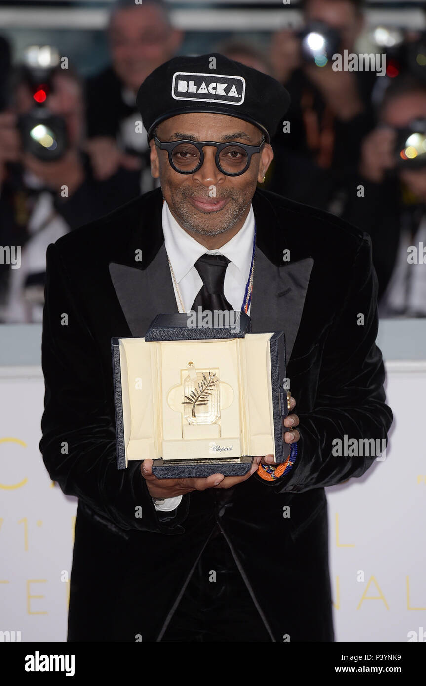 71e Festival du Film de Cannes 2018, une séance de film Palme D'Or des gagnants. Sur la photo : Sikpe Lee, Grand Prix comprend : Spike Lee Où : Cannes, France Quand : 19 mai 2018 Credit : IPA/WENN.com **Uniquement disponible pour publication au Royaume-Uni, USA, Allemagne, Autriche, Suisse** Banque D'Images