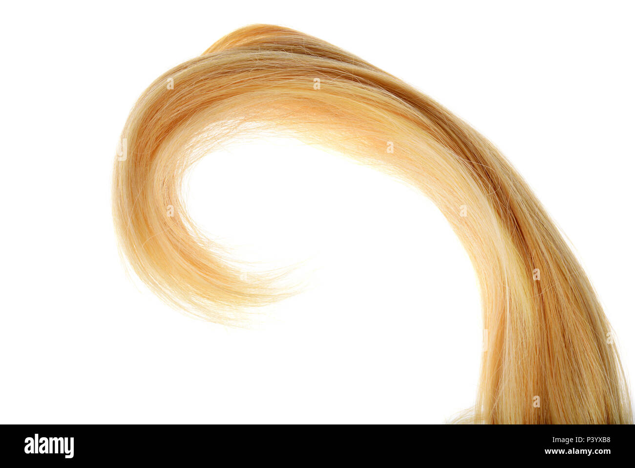 Morceau de cheveux blonds dans un isolé curl Banque D'Images
