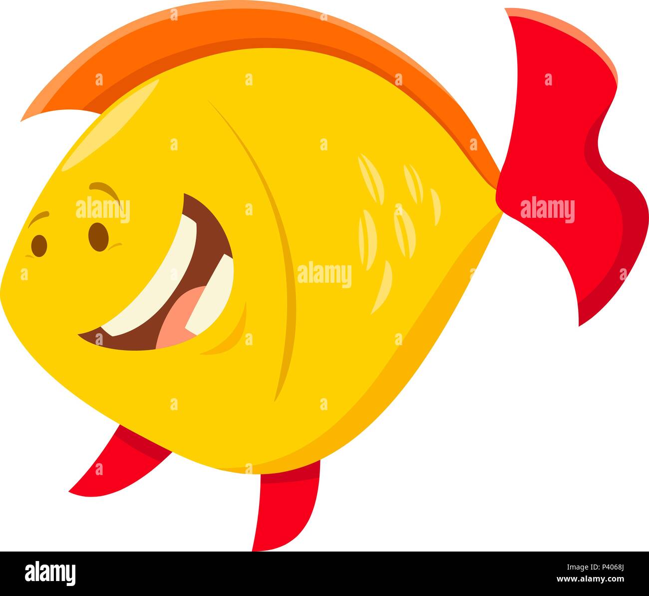 Cartoon Illustration de mer Poisson mignon personnage animal Illustration de Vecteur