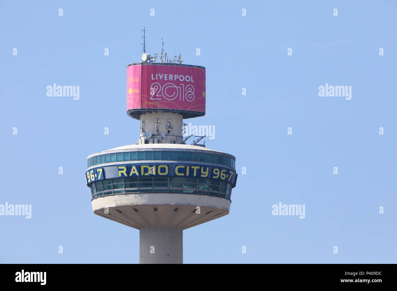 Radio City Tower, ou St John's Beacon, à Liverpool, Merseyside, le nord-ouest de l'Angleterre, Royaume-Uni Banque D'Images