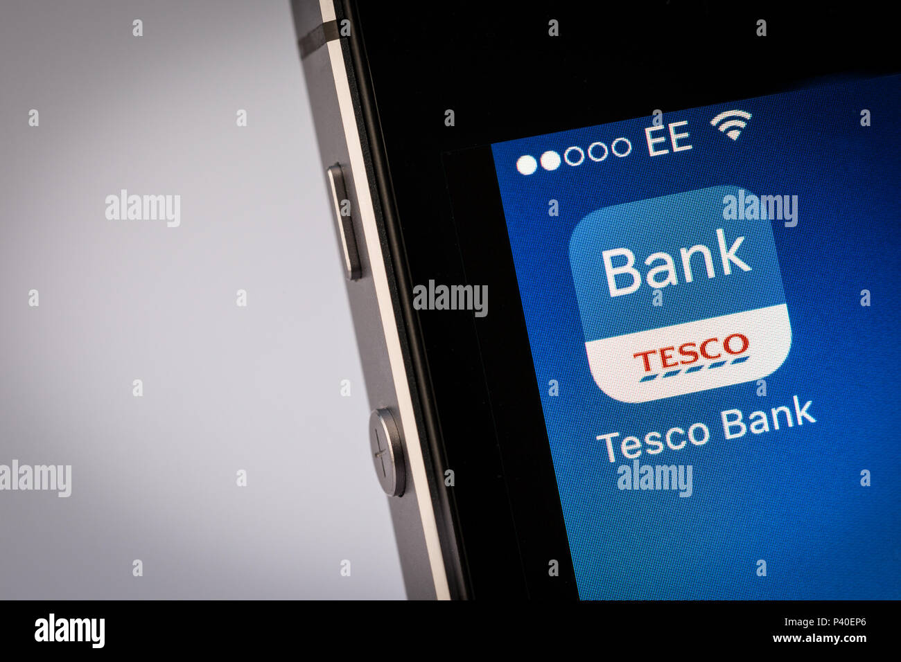 Tesco Bank App sur un smartphone iPhone Banque D'Images