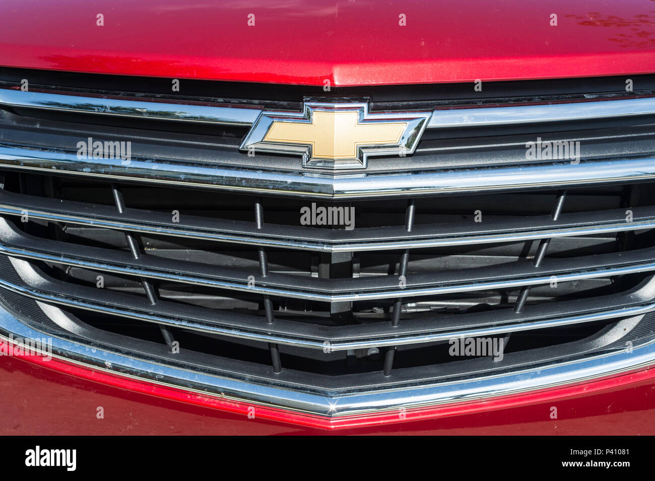 La calandre d'une voiture Chevrolet Equinox Banque D'Images