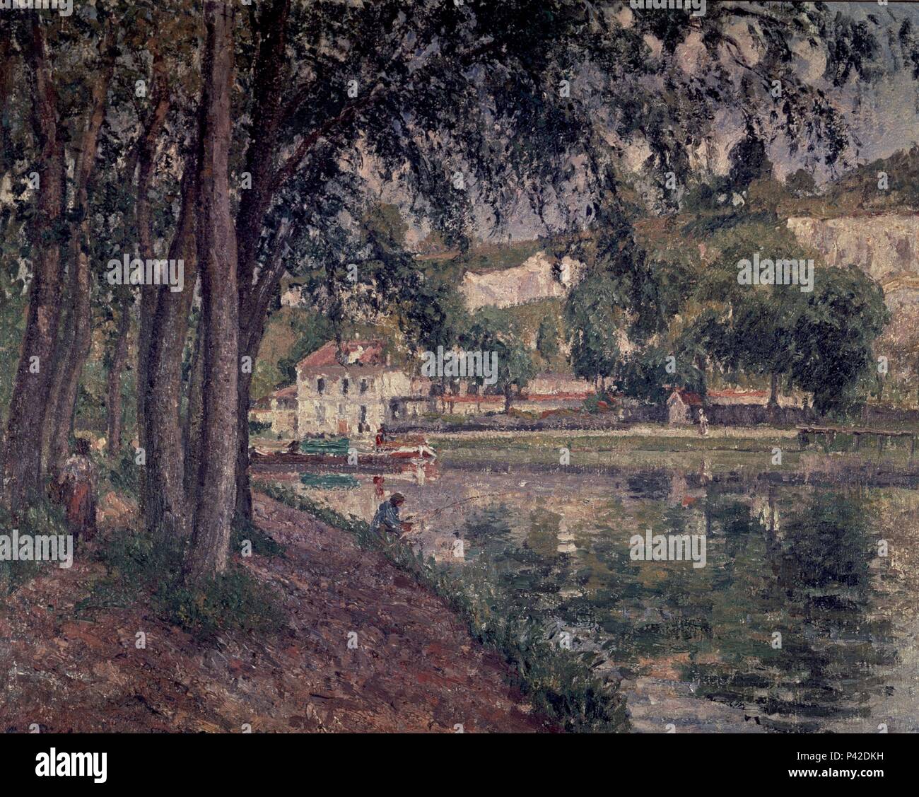 EL CANAL DE LOUIG - SIGLO XIX - IMPRESIONISMO FRANCES. Auteur : Camille Pissarro (1830-1903). Lieu : MUSÉE D'Orsay, France. Banque D'Images